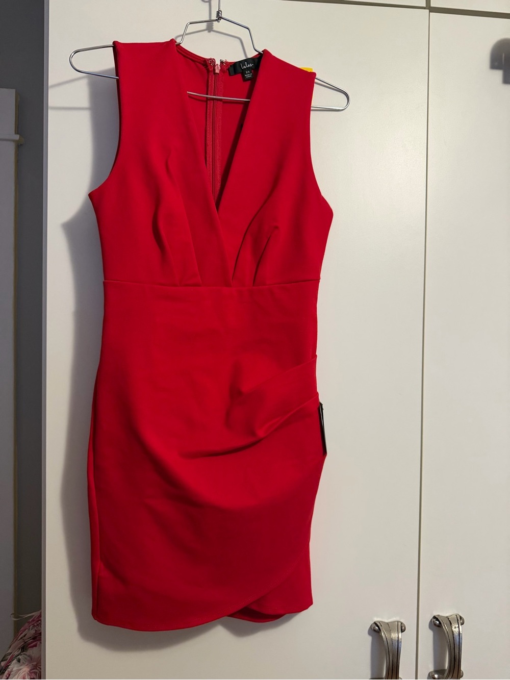 Lulu's Scarlet V-Neck Mini Sheath Dress